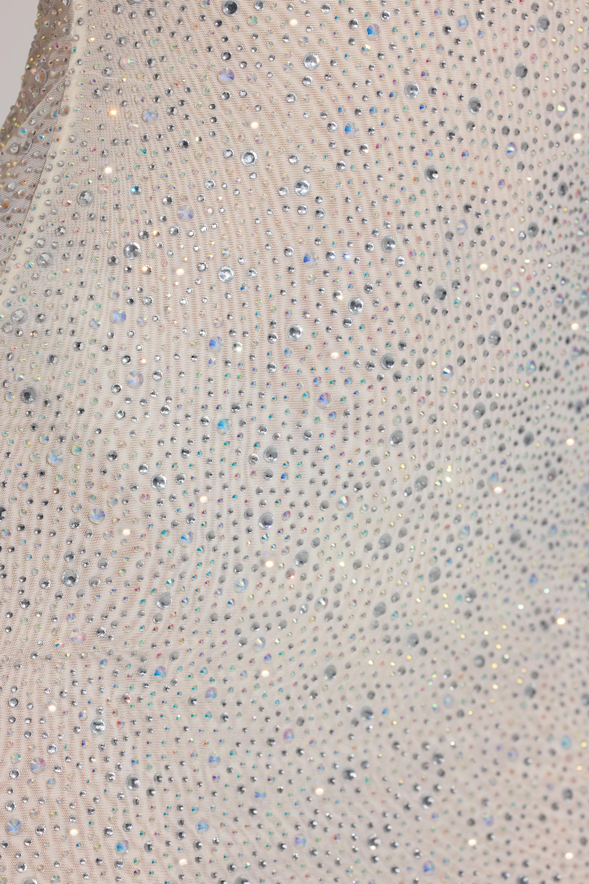 Embellished Bodycon Mini Dress in White