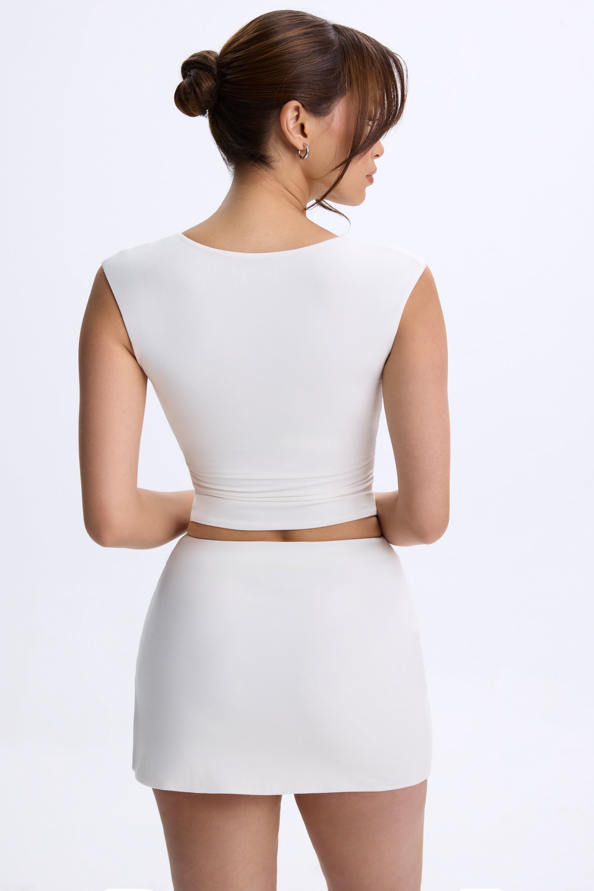 Modal Mid-Rise Micro Mini Skirt in White