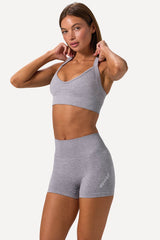 Super Sculpt Seamless Mini Shorts in Grey Marl