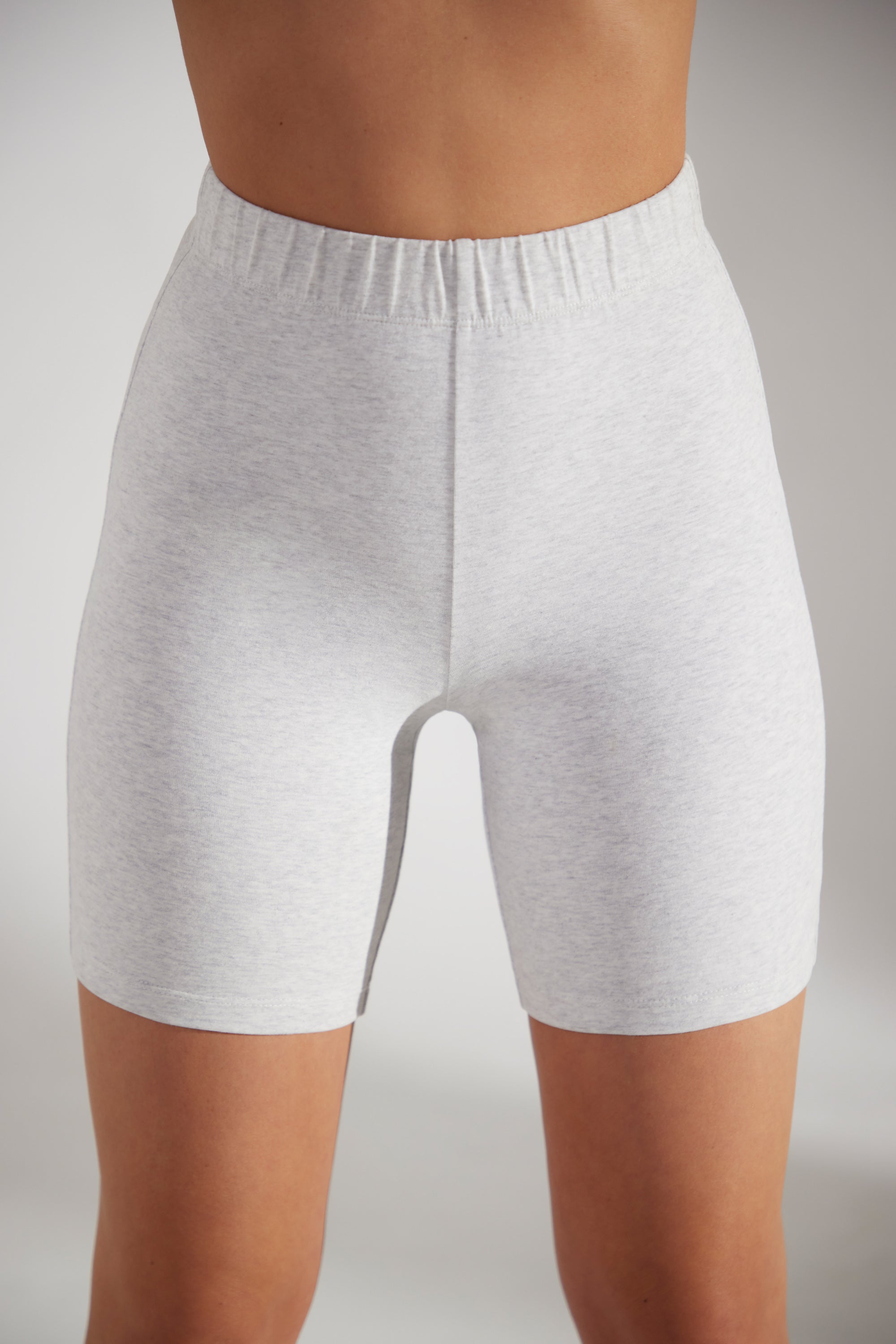 Soft Cotton Biker Shorts in Grey