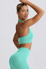 Define Luxe Halterneck Sports Bra in Mint