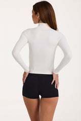 Soft Active Zip-Up Jacket in Coconut