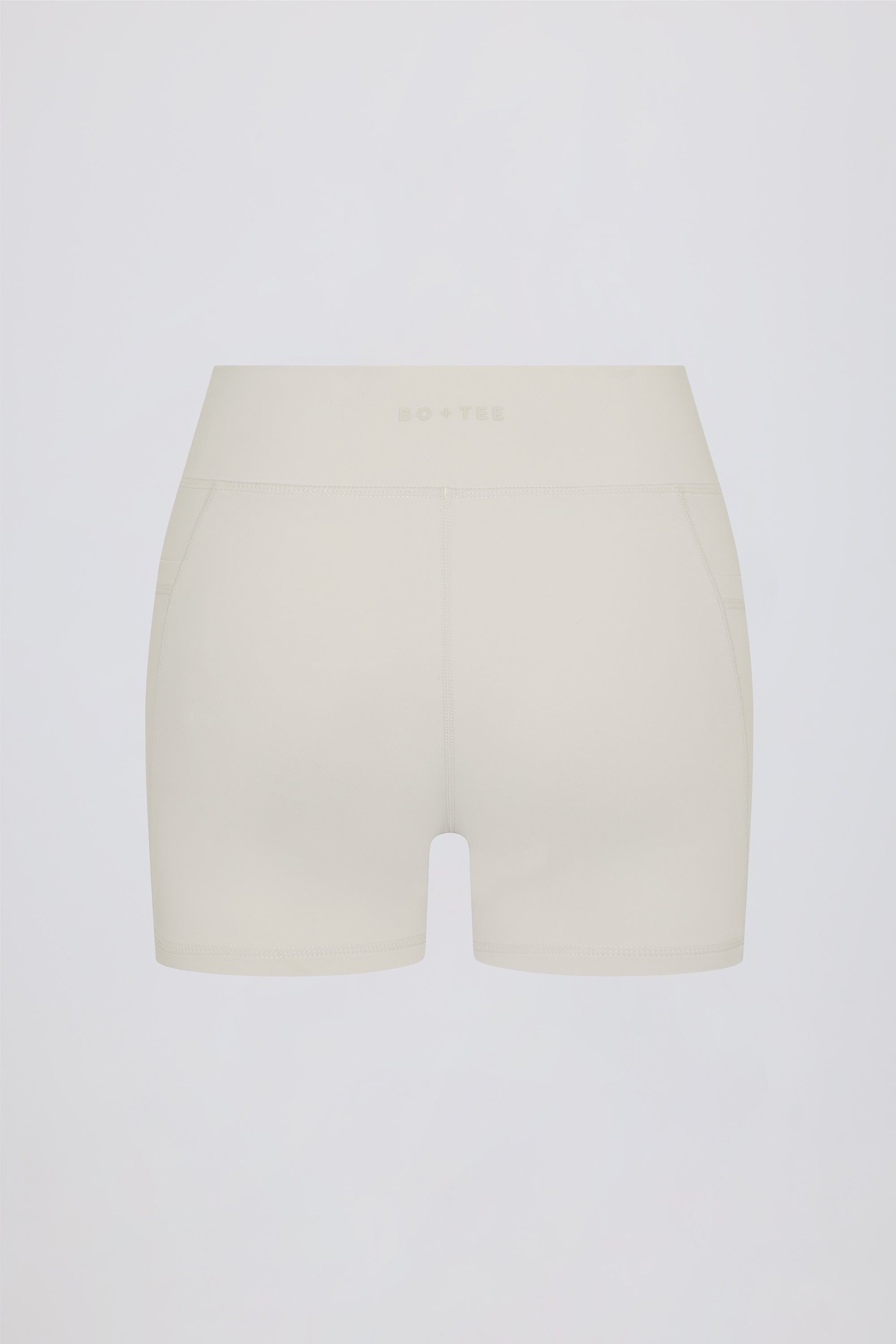 Soft Active Pocket V-Waist Mini Shorts in Oat