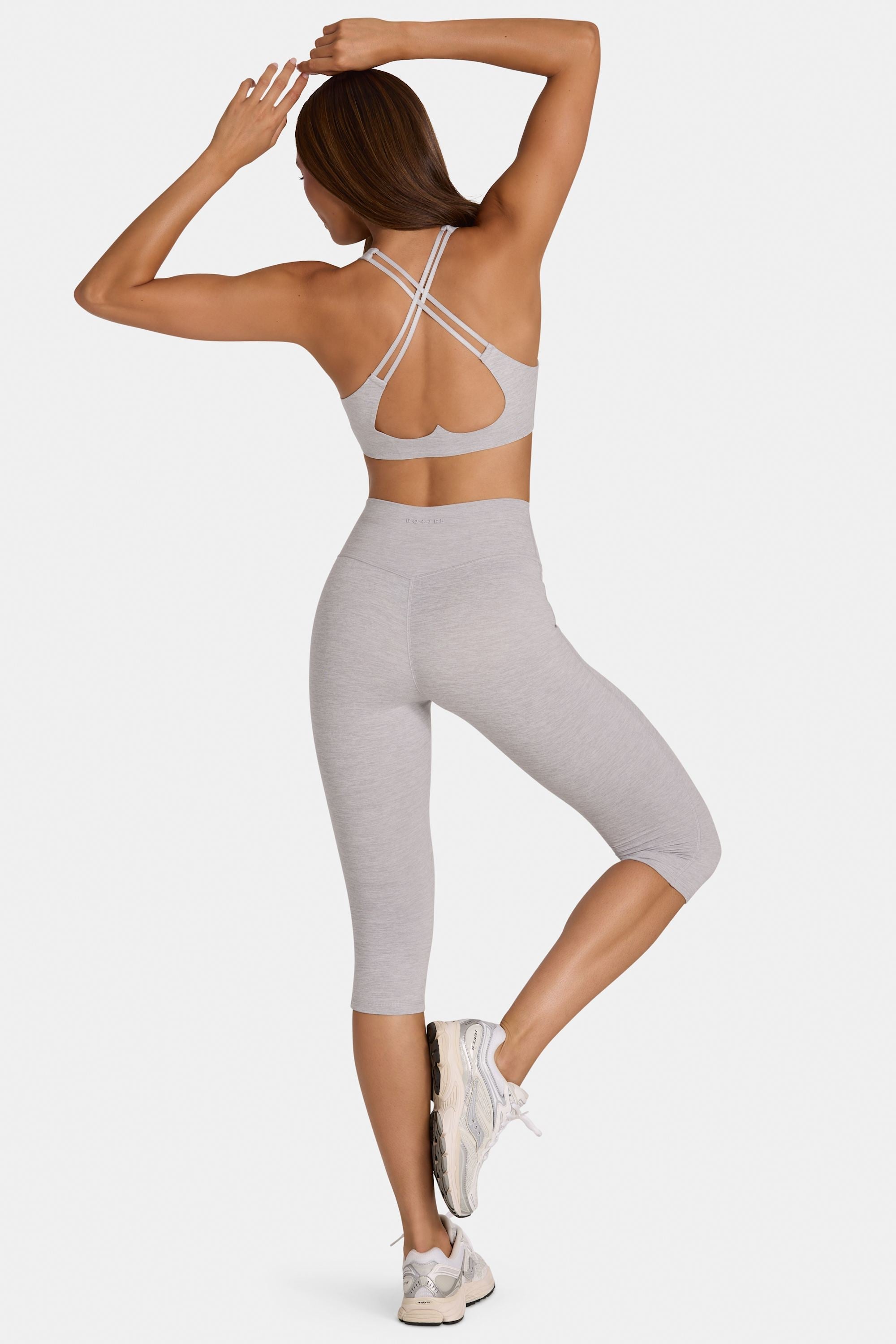 Soft Active Capri Leggings in Grey Marl