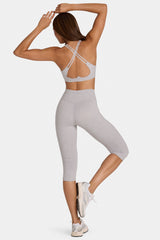 Soft Active Capri Leggings in Grey Marl