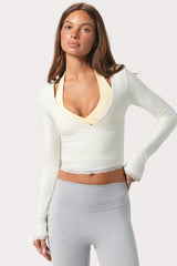 Soft Jersey Wrap Top in Coconut