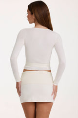 Soft Knit Wrap Top in Ivory