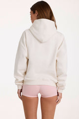 Oversized Applique Hoodie in Ivory