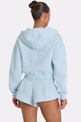 Oversized Zip-Up Hoodie  in Powder Blue