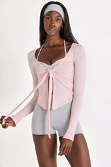 ButterCloud™ Tie-Front Top in Blush