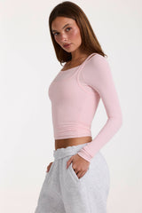 ButterCloud™ Layered Top  in Blush