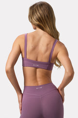 Soft Active Seam-Detail Sports Bra in Dusk