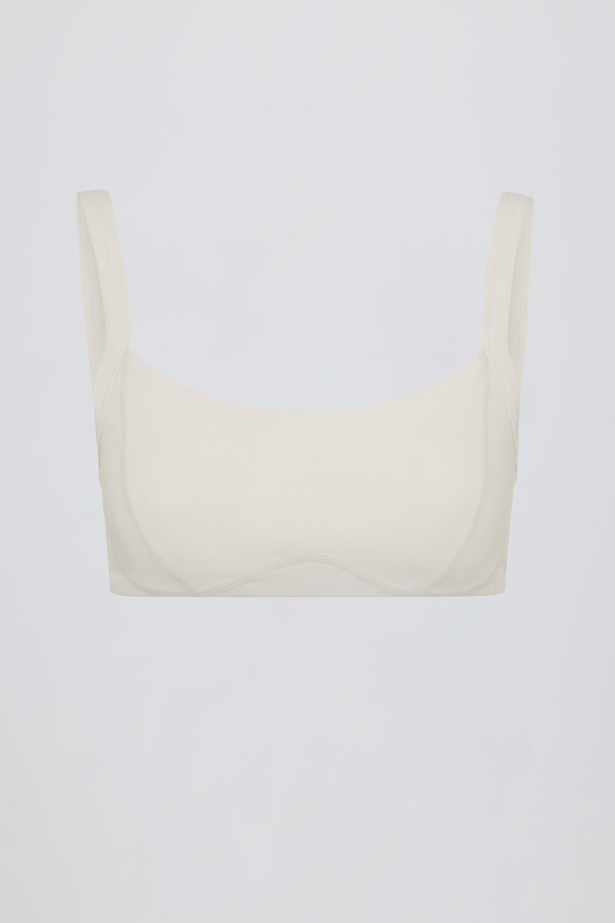 Soft Active Seam-Detail Sports Bra in Oat