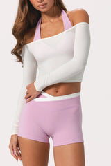 Soft Jersey Off-Shoulder Top in Coconut