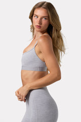Soft Active Cross-Back Sports Bra in Grey Marl
