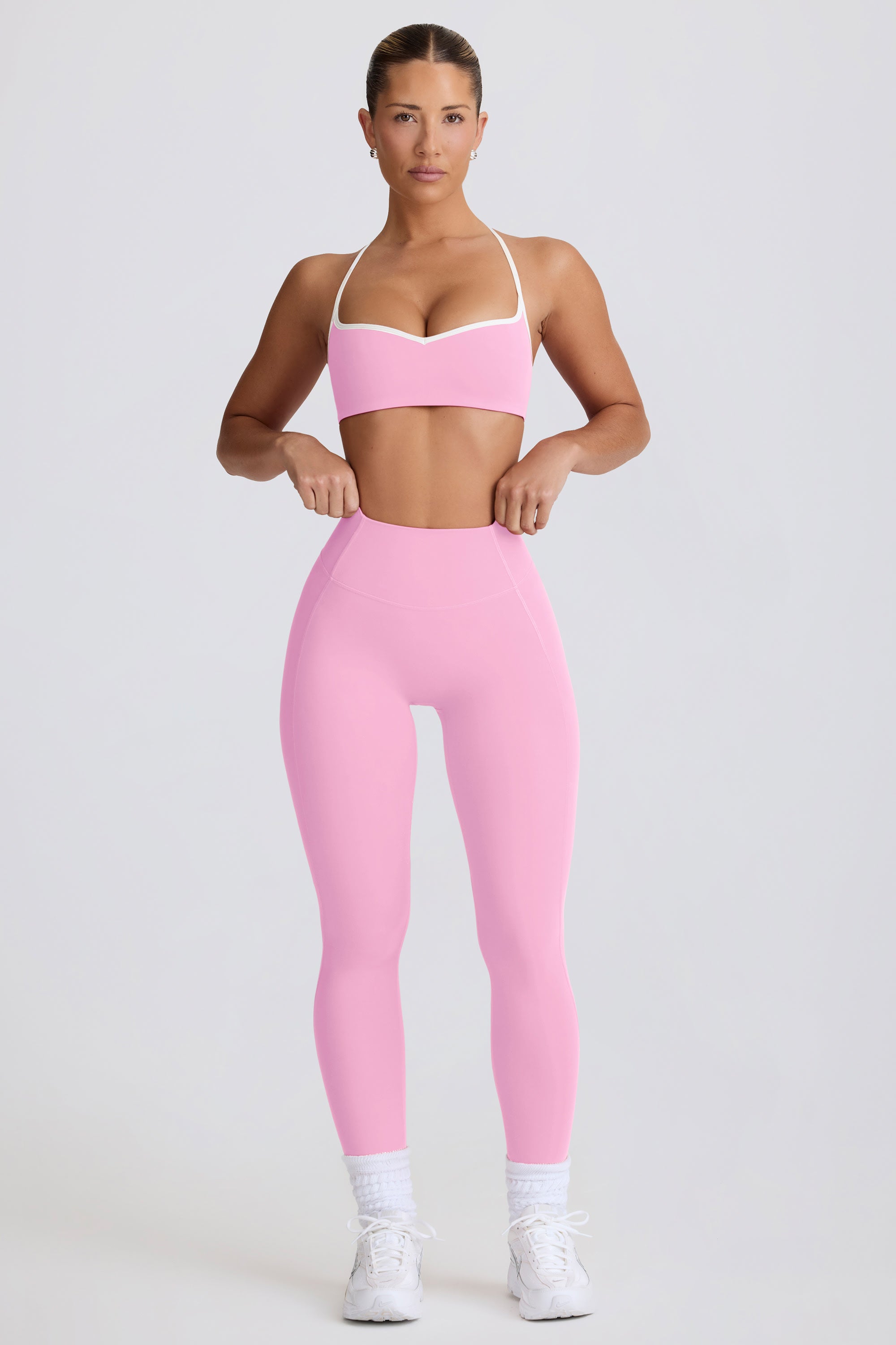 Soft Active Mid-Rise Leggings in Baby Pink