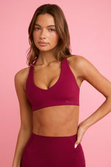 Soft Active Low-Impact Sports Bra in Burgundy