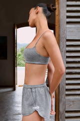 Square-Neck Bralette in Dark Grey