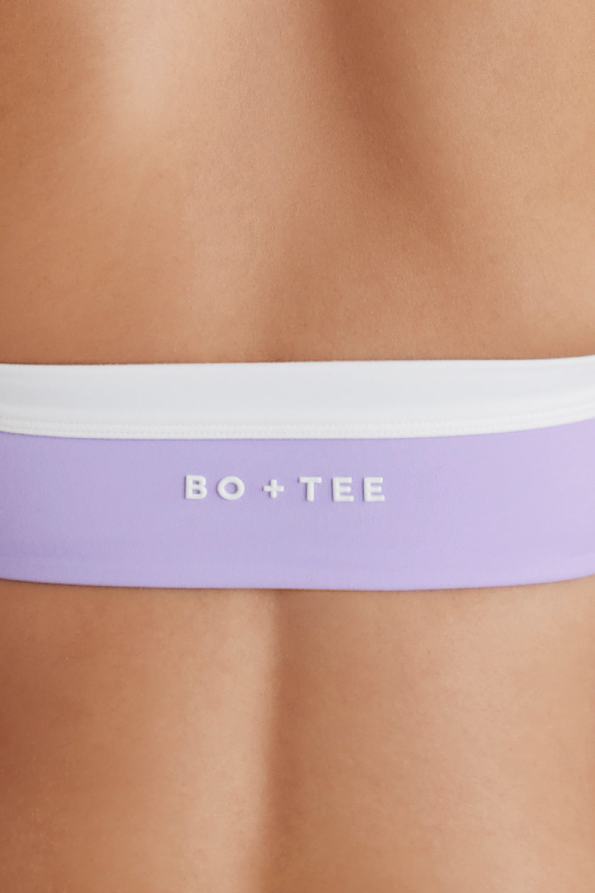 Soft Active Twist-Front Halterneck Sports Bra in Lavender
