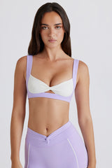 Soft Active Twist-Front Sports Bra in Lavender