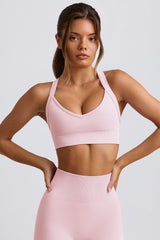 Super Sculpt Seamless Crossback Sports Bra in Soft Pink