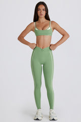 Soft Active Twist-Front Leggings in Jade