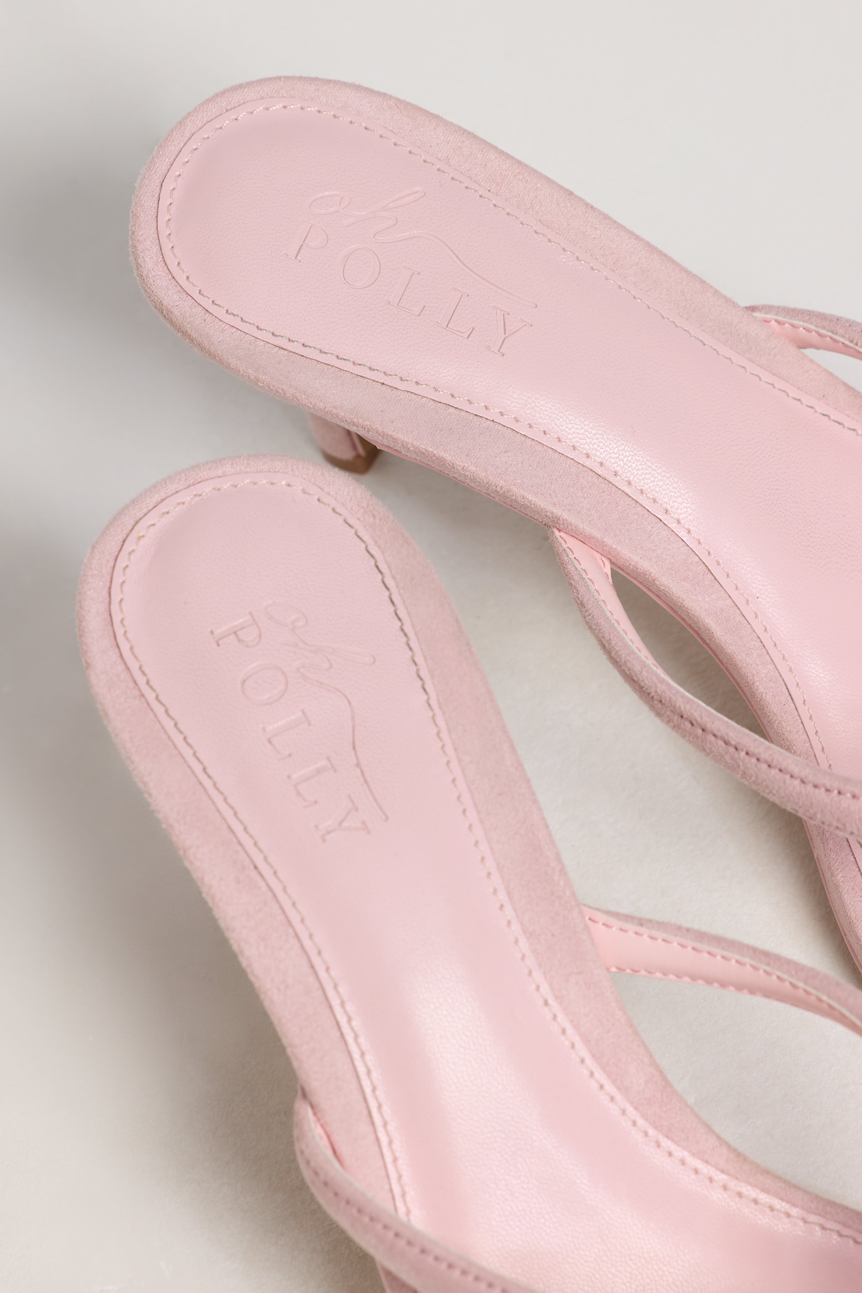 Heeled Thong Sandals in Pink