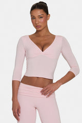ButterCloud™ 3/4 Sleeve Top in Blush