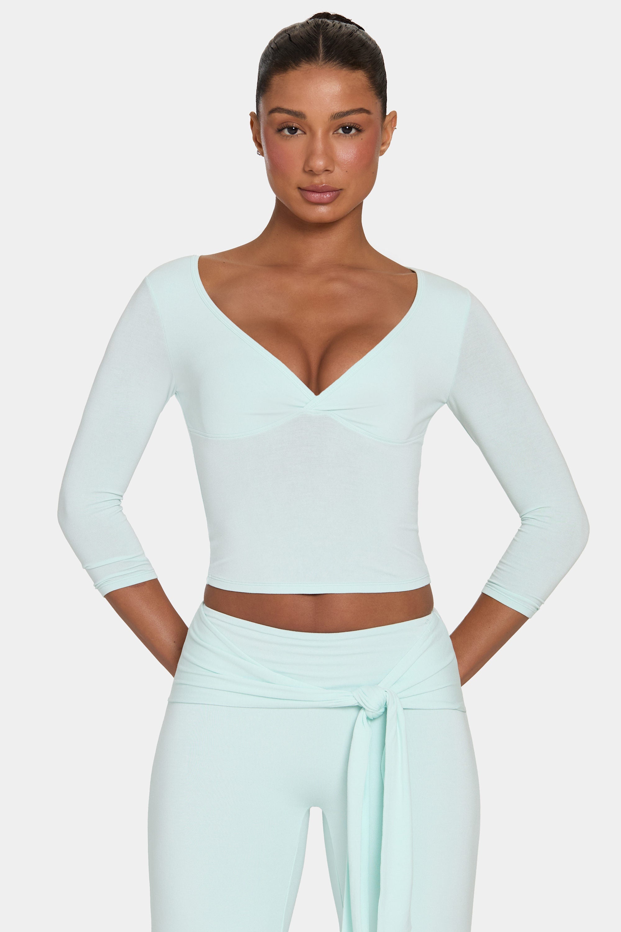 ButterCloud™ 3/4 Sleeve Top in Peppermint