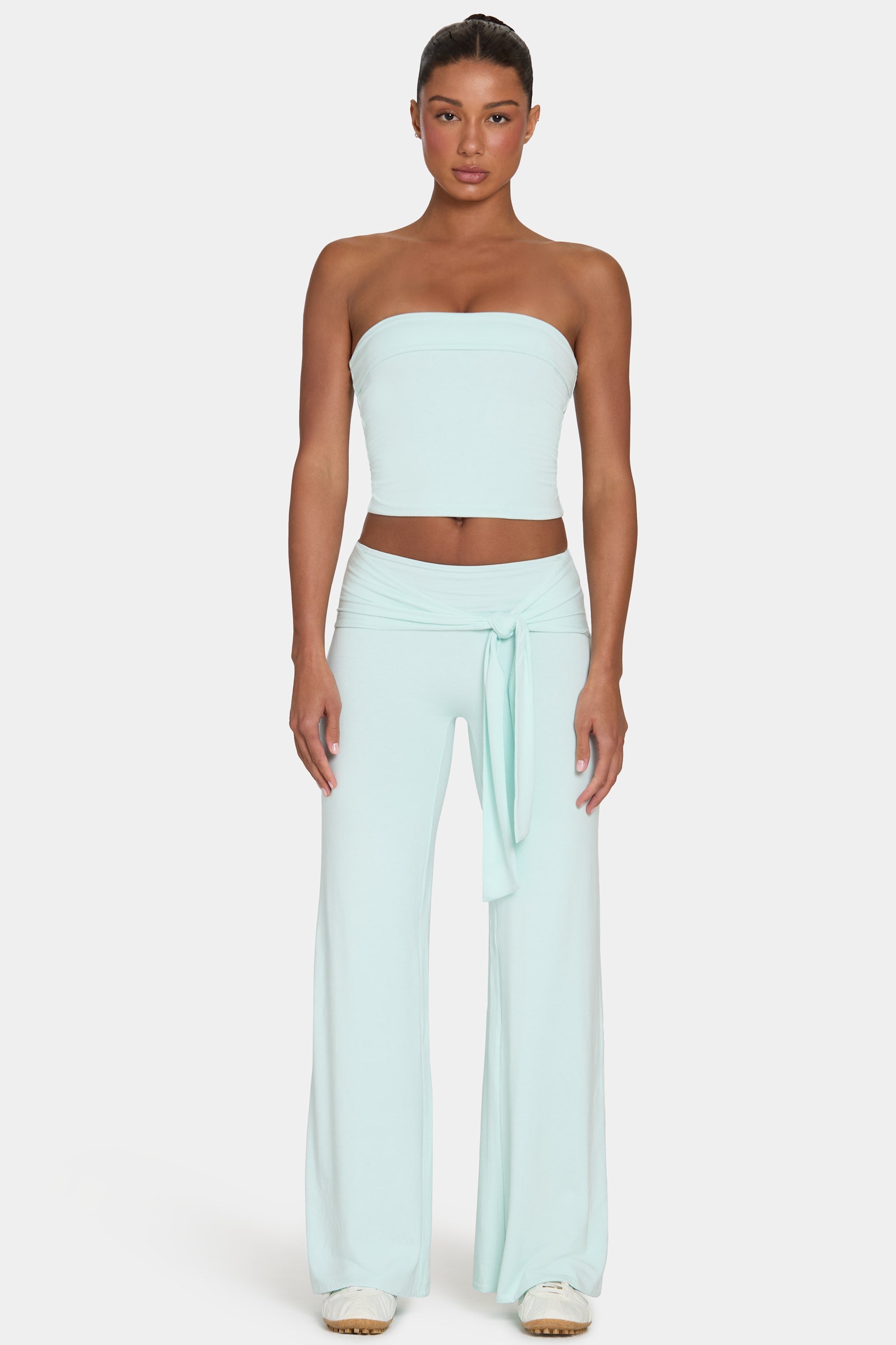ButterCloud™ Tie-Waist Wide-Leg Trousers in Peppermint