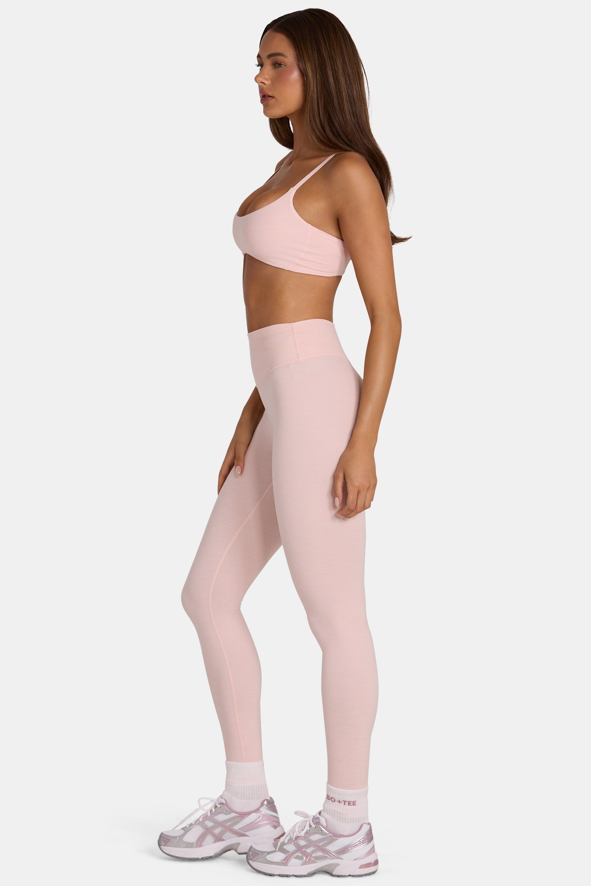 Soft Active Full-Length Leggings in Blush Marl