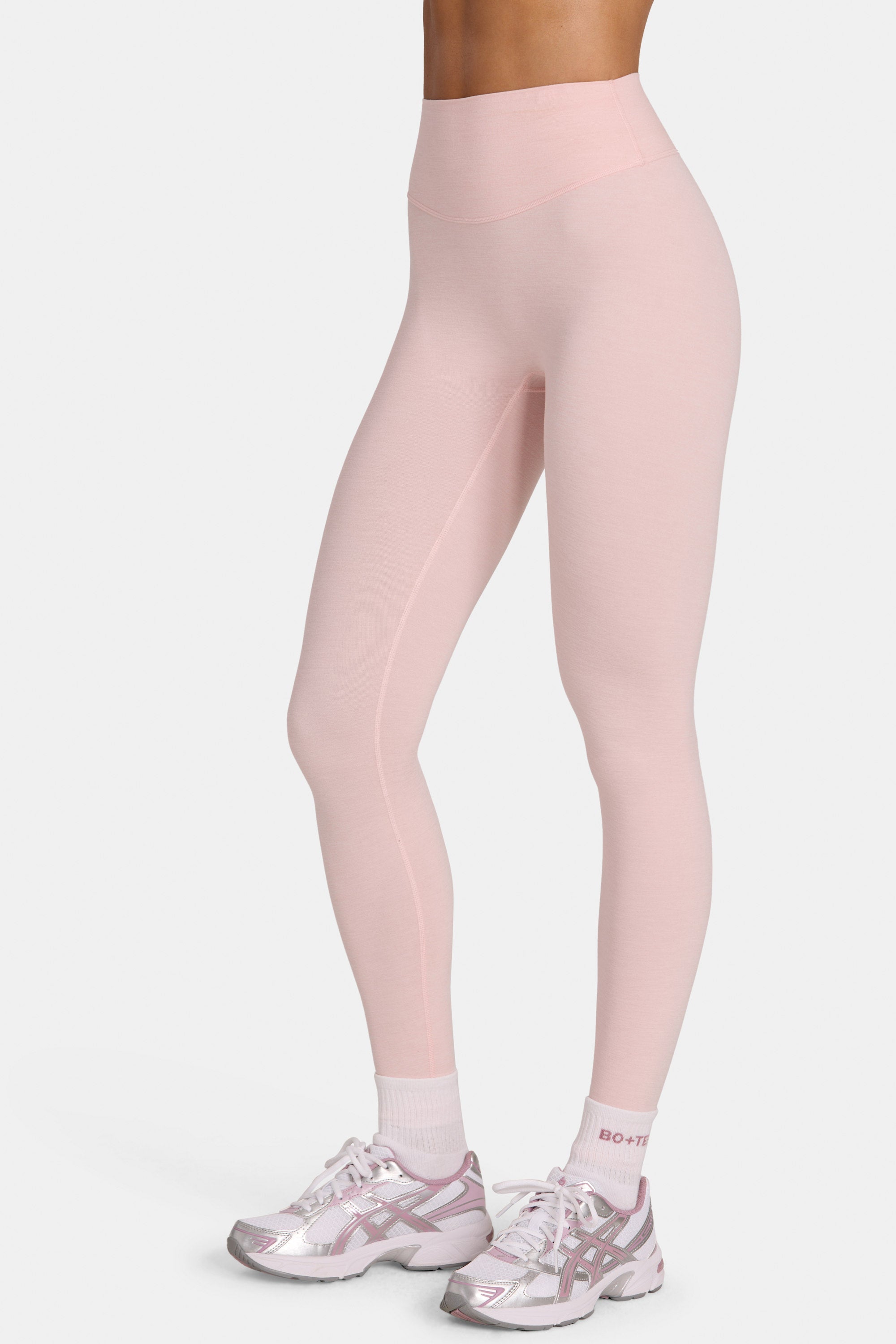 Soft Active Full-Length Leggings in Blush Marl
