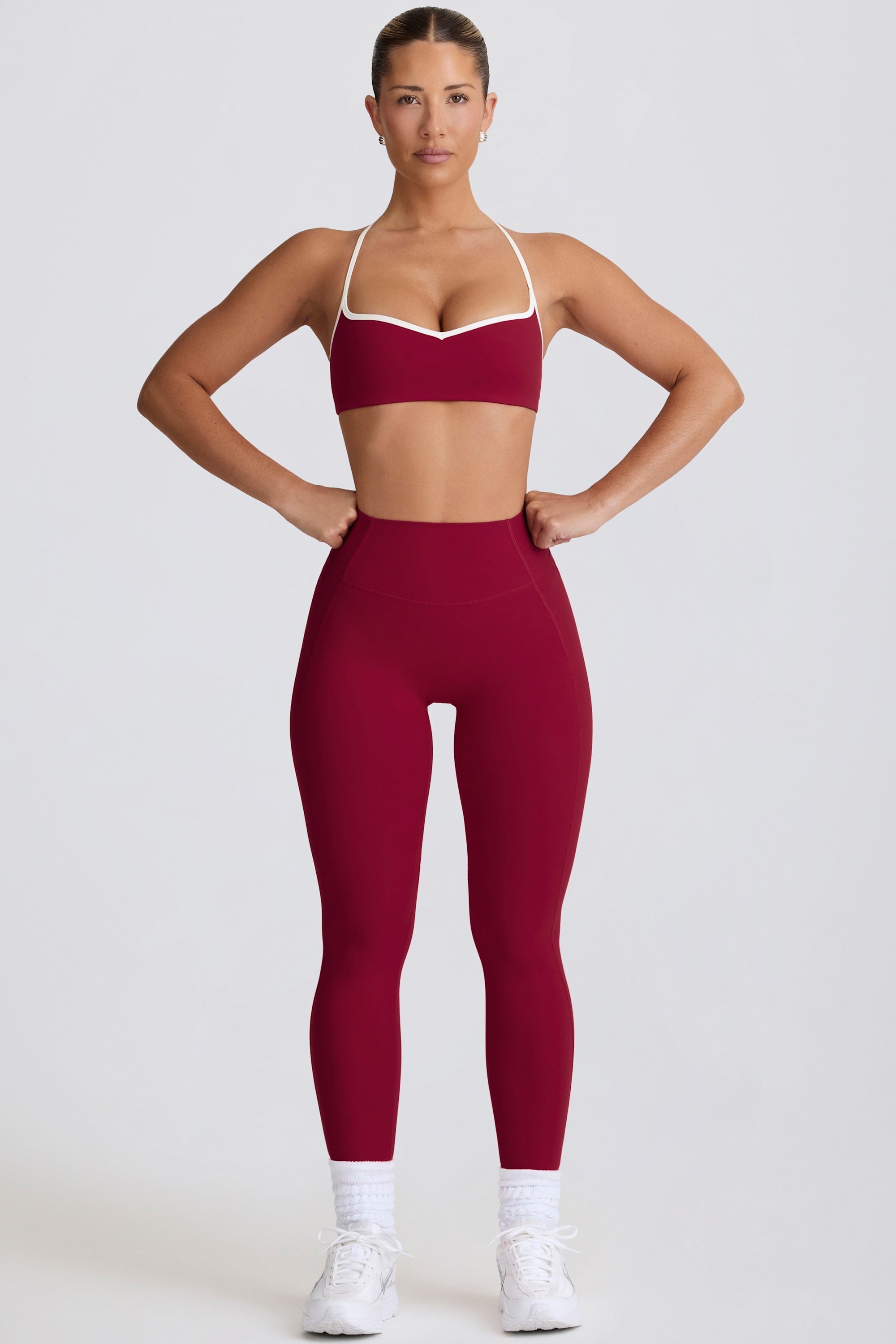 Soft Active Mid-Rise Leggings in Cherry