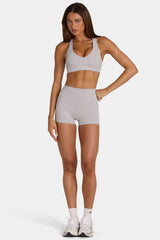 Soft Active Mini Shorts in Grey Marl