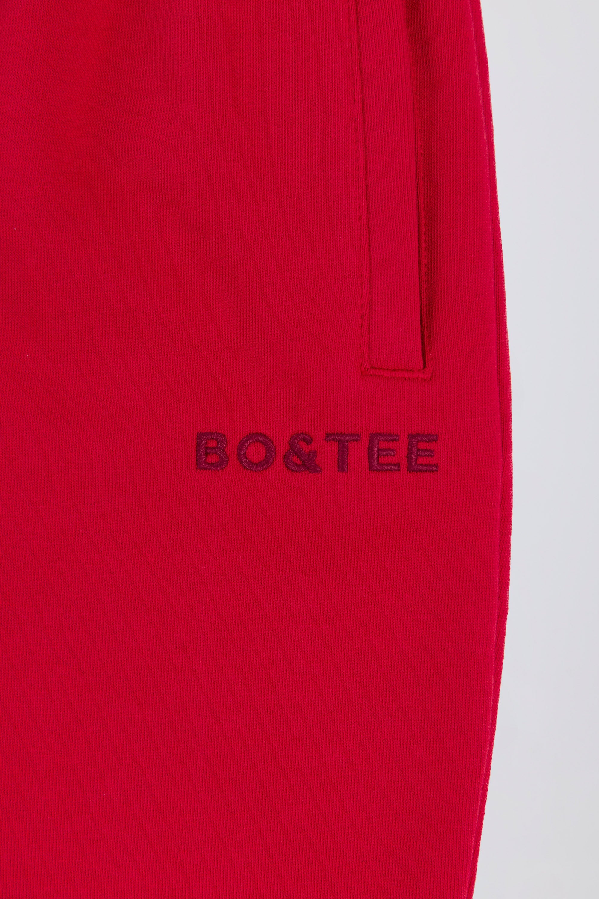 Soft Cotton Jersey Mid-Rise Wide-Leg Joggers in Hot Red