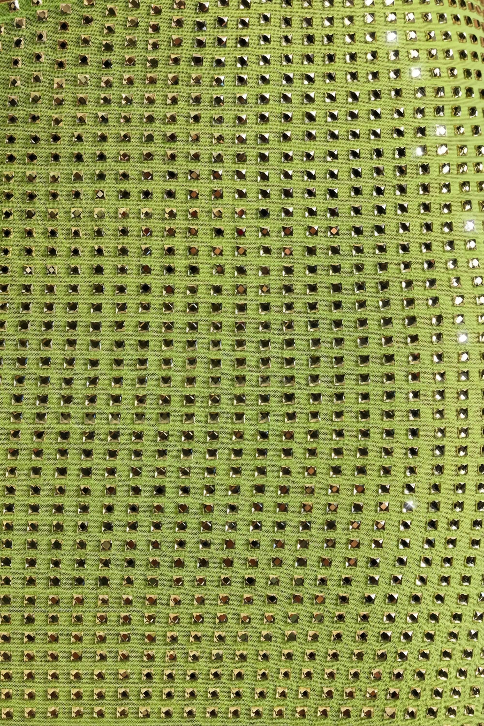 Embellished Cut-Out Bandeau Maxi Dress in Pear Green