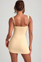 Modal Sweetheart Neckline Bodycon Mini Dress in Sand