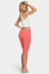 Modal Capri Leggings in Red Gingham