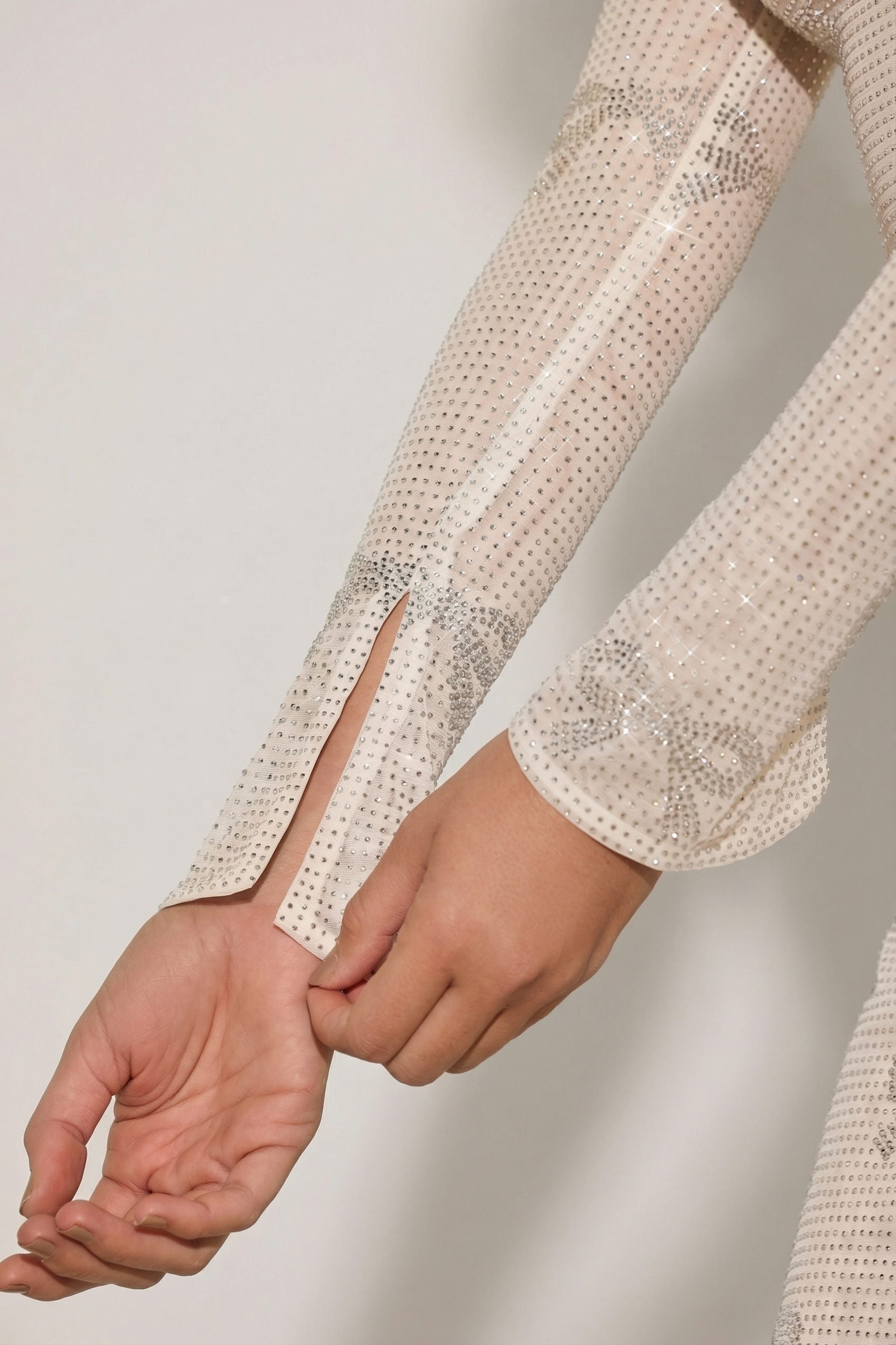 Embellished Bow-Detail Top in Ivory