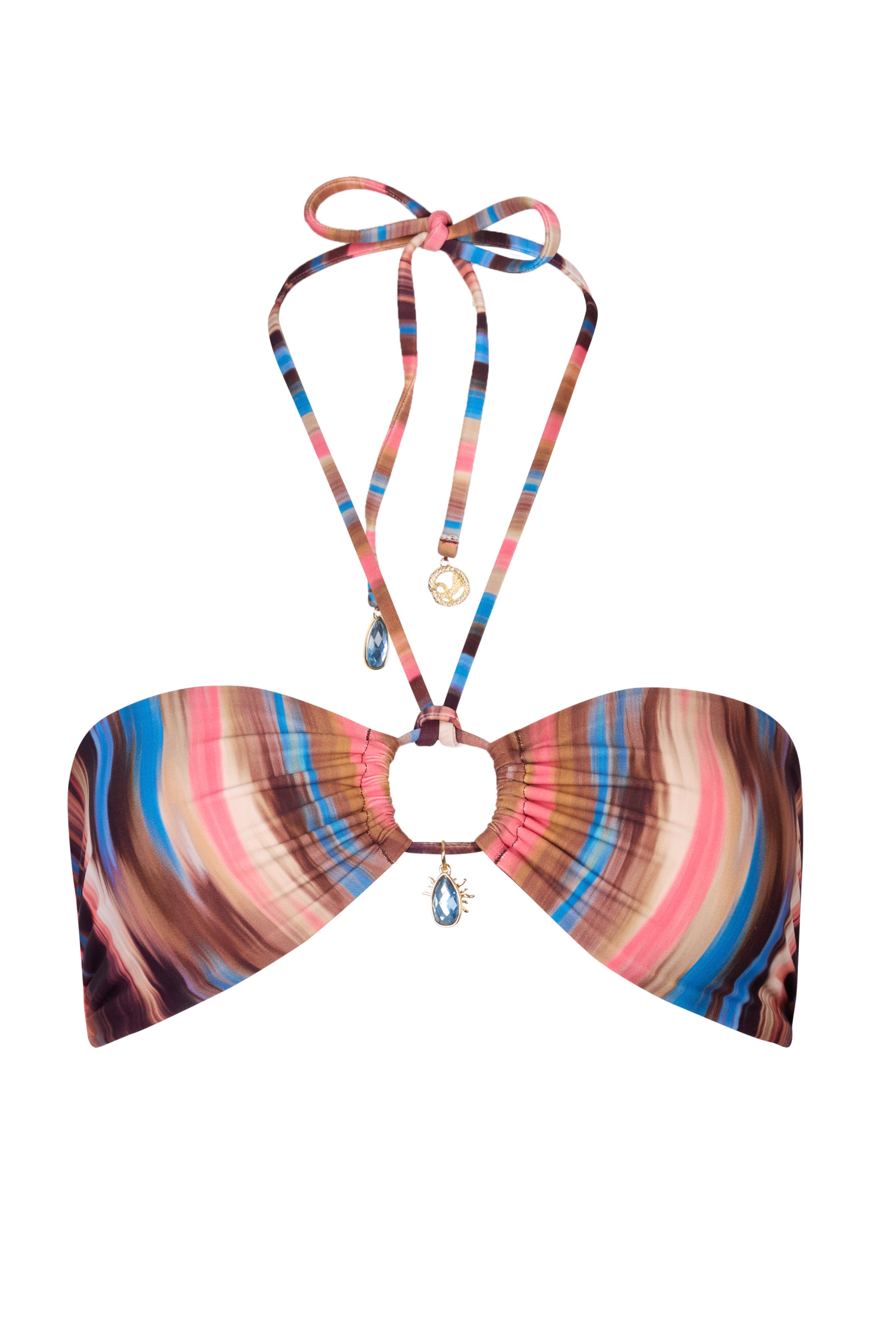 Bandeau Bikini Top in Abstract Stripe
