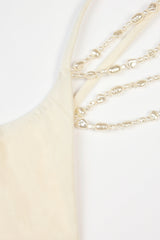 Multi-Strap Cheeky Bikini Bottoms  in Pearl