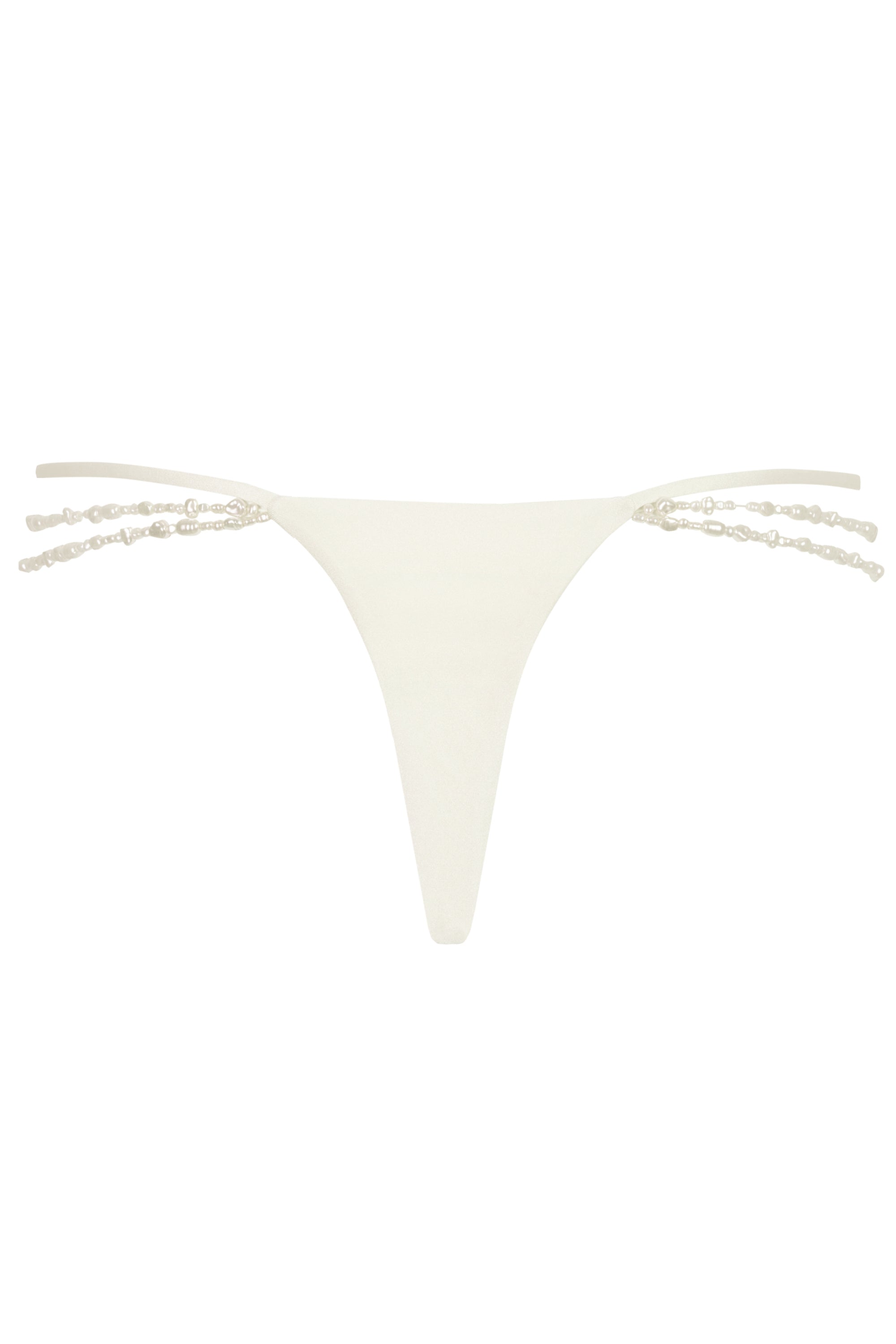 Multi-Strap Cheeky Bikini Bottoms  in Pearl