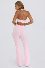 Brushed Jersey Ruched Flared Trousers in Bloom