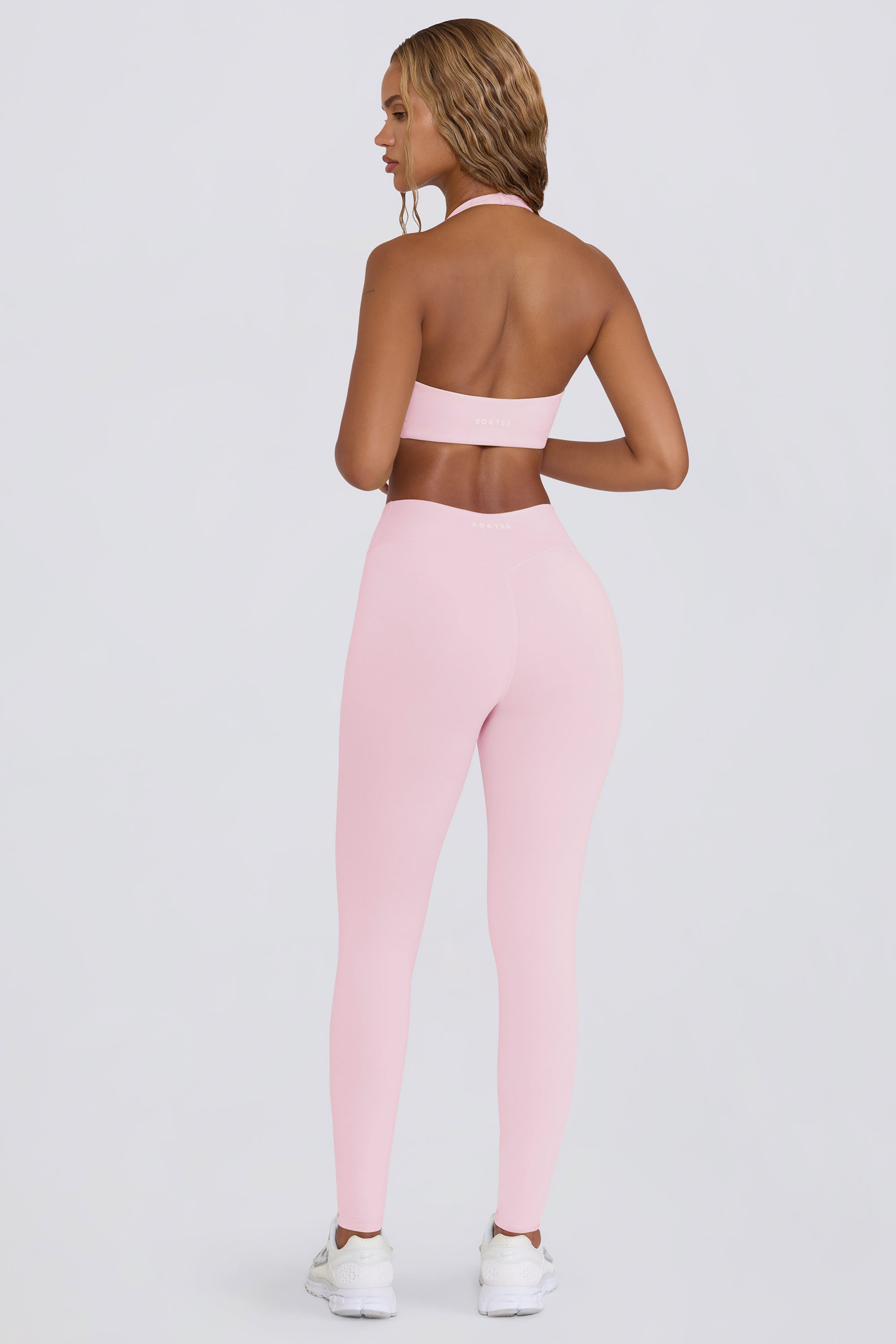 Brushed Jersey Ruched Mid-Rise Leggings in Bloom