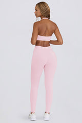 Brushed Jersey Ruched Mid-Rise Leggings in Bloom