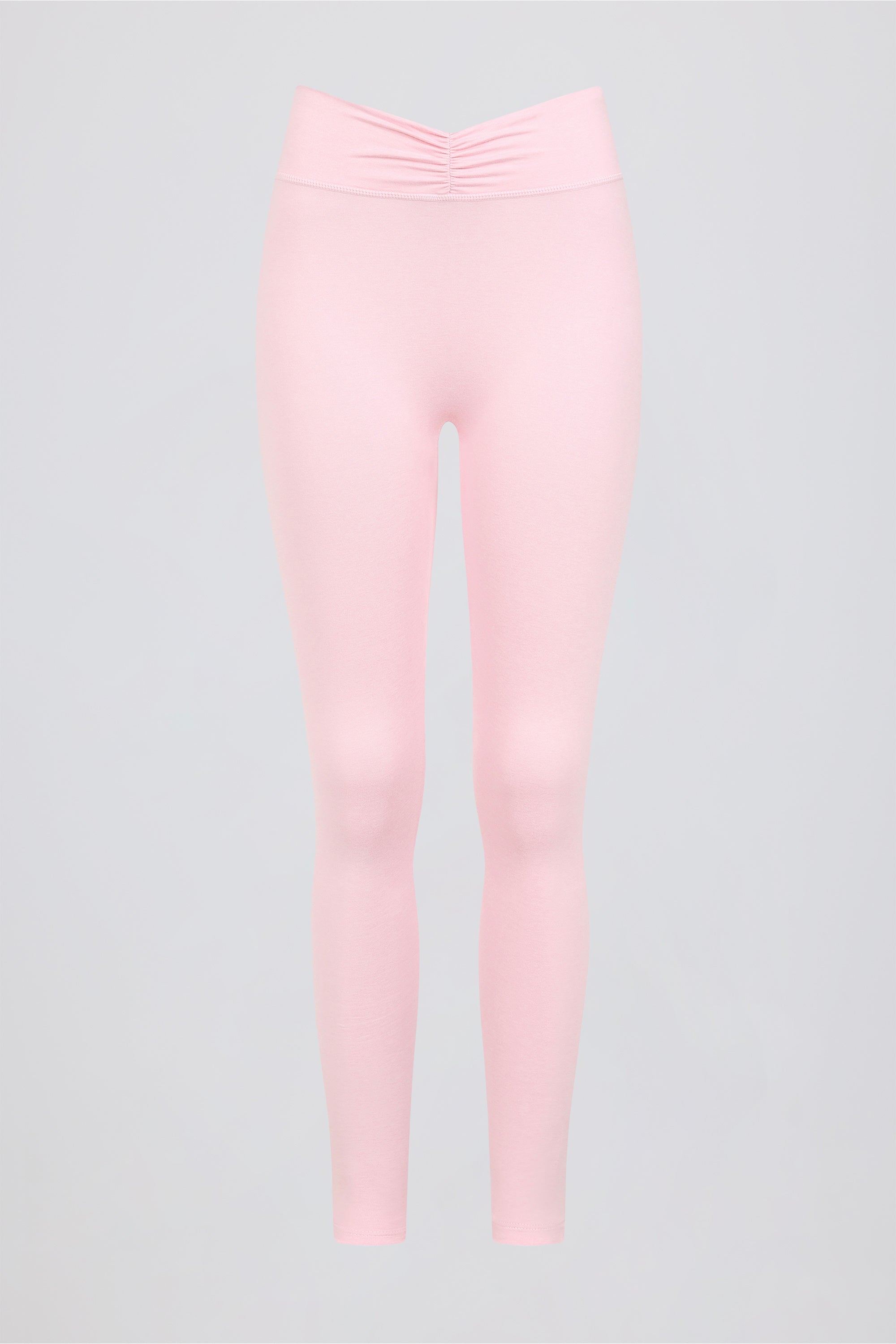 Brushed Jersey Ruched Mid-Rise Leggings in Bloom